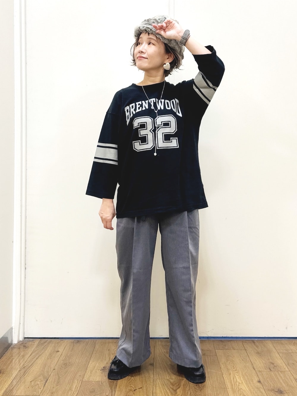 m@さんの「G.H.BASS/BA41820 BLACK/厚底キルトタッセルローファー（G.H.BASS）」を使ったコーディネートの3枚目の写真
