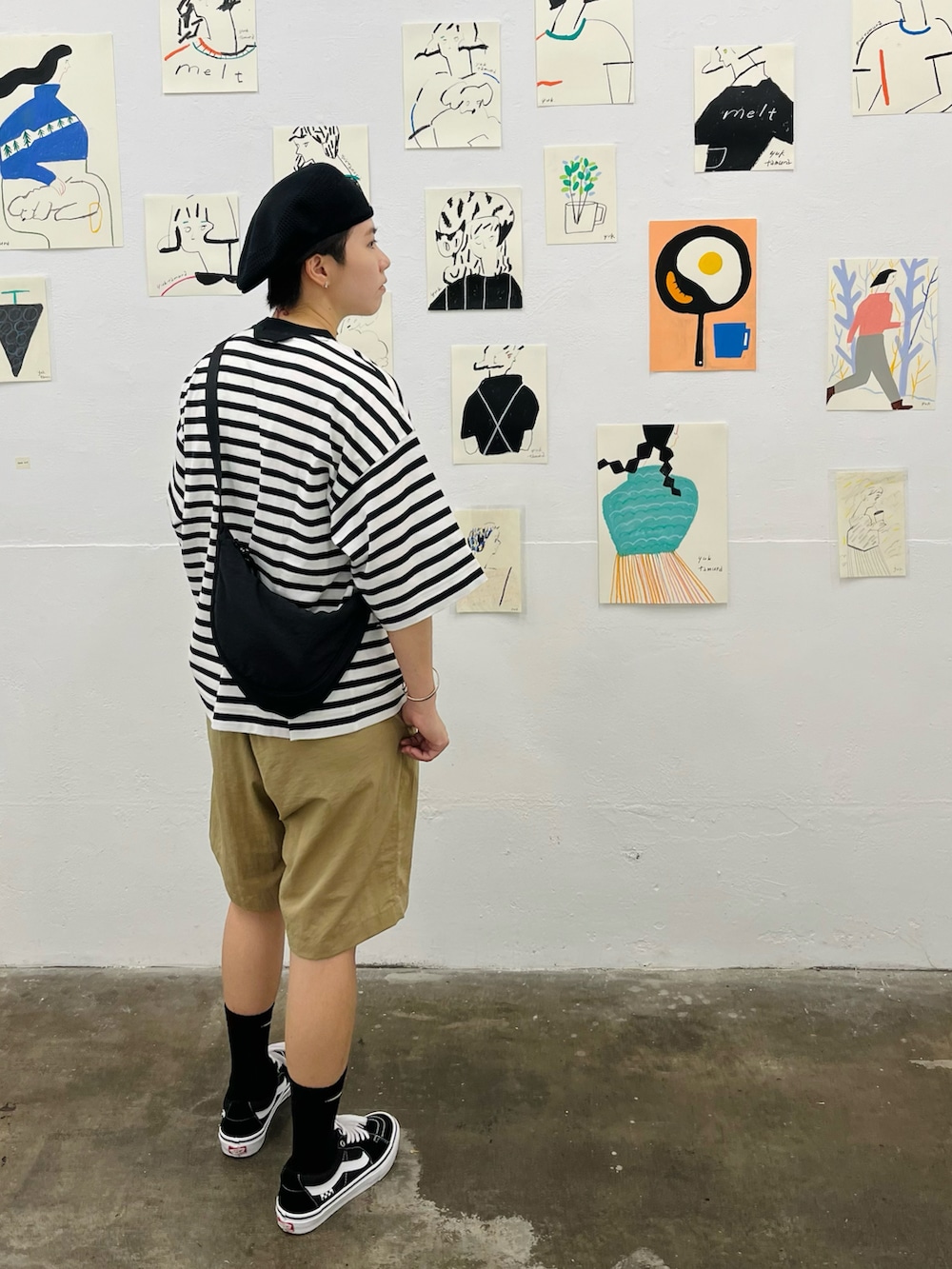「summer、Taiwan、VANS、MUJI Labo、UNIQLO、KANGOL、ootd、日系極簡」｜「VANSのVANS ヴァンズ SKATE SK8-LOW スケート スケートロー VN0A5FCFY28 BLACK/WHITE（スニーカー、ブラック系）」を使った、vantomさん（レディース・158cm）の夏コーディネートの2枚目の写真