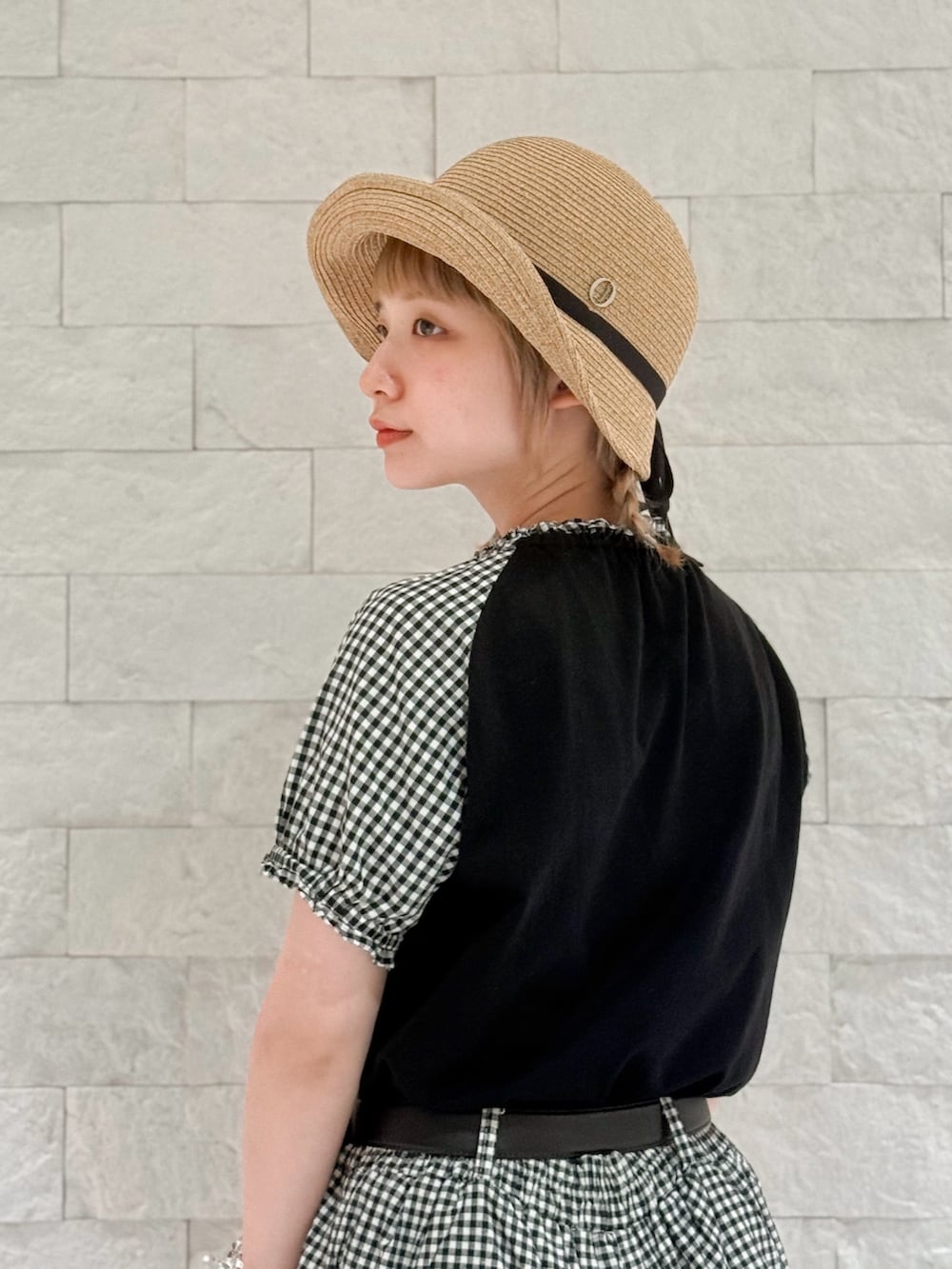 「ロゴT、モノトーン、大人カジュアルコーデ、夏ファッション、夏服、休日スタイル、お洒落さんとつながりたい、おでかけコーデ、パンツコーデ、夏コーデ、セットアップ、ギンガムチェック、ピンクハウス、低身長コーデ、いいね、save、フォローお願いします🤑」｜「CASIOのCASIO　F-91WS-7JH（デジタル腕時計、その他）」を使った、ほなみさん（レディース・147cm）の夏コーディネートの5枚目の写真