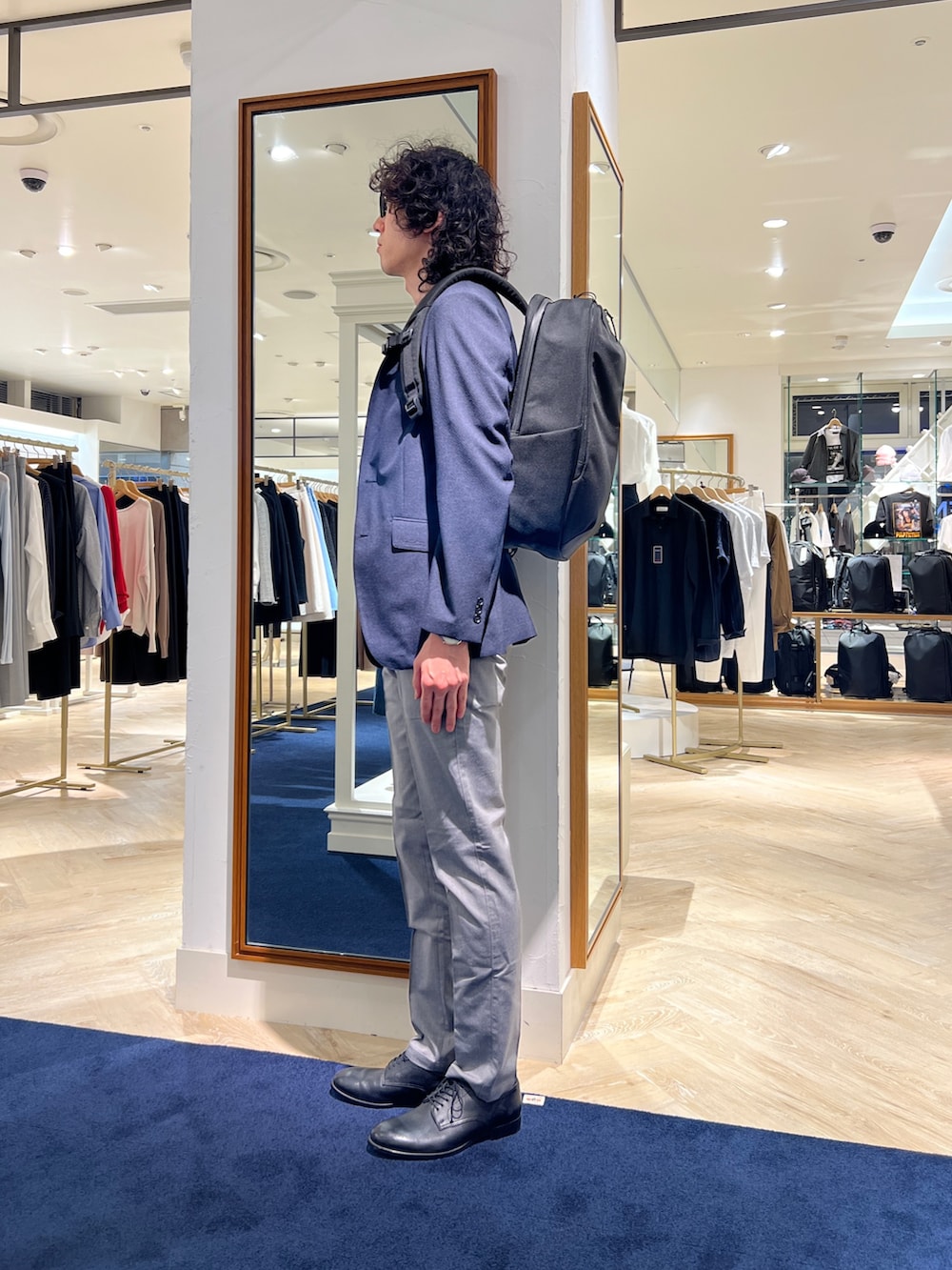 「NOLLEY'S、NOLLEY'S&goodman、nolleys、ノーリーズ、ノーリーズグッドマン、WEXLEY、ウェクスレイ、ジャケット、テーラードジャケット、ビジカジ、ビジネススタイル、ビジネスカジュアル、夏コーデ、アパレルスタッフ」｜「NOLLEY’Sの《セットアップ/ビジカジ対応》TRABEST JK 25SS（テーラードジャケット、ブルー系）」を使った、ooiさん（メンズ・178cm）の春コーディネートの2枚目の写真