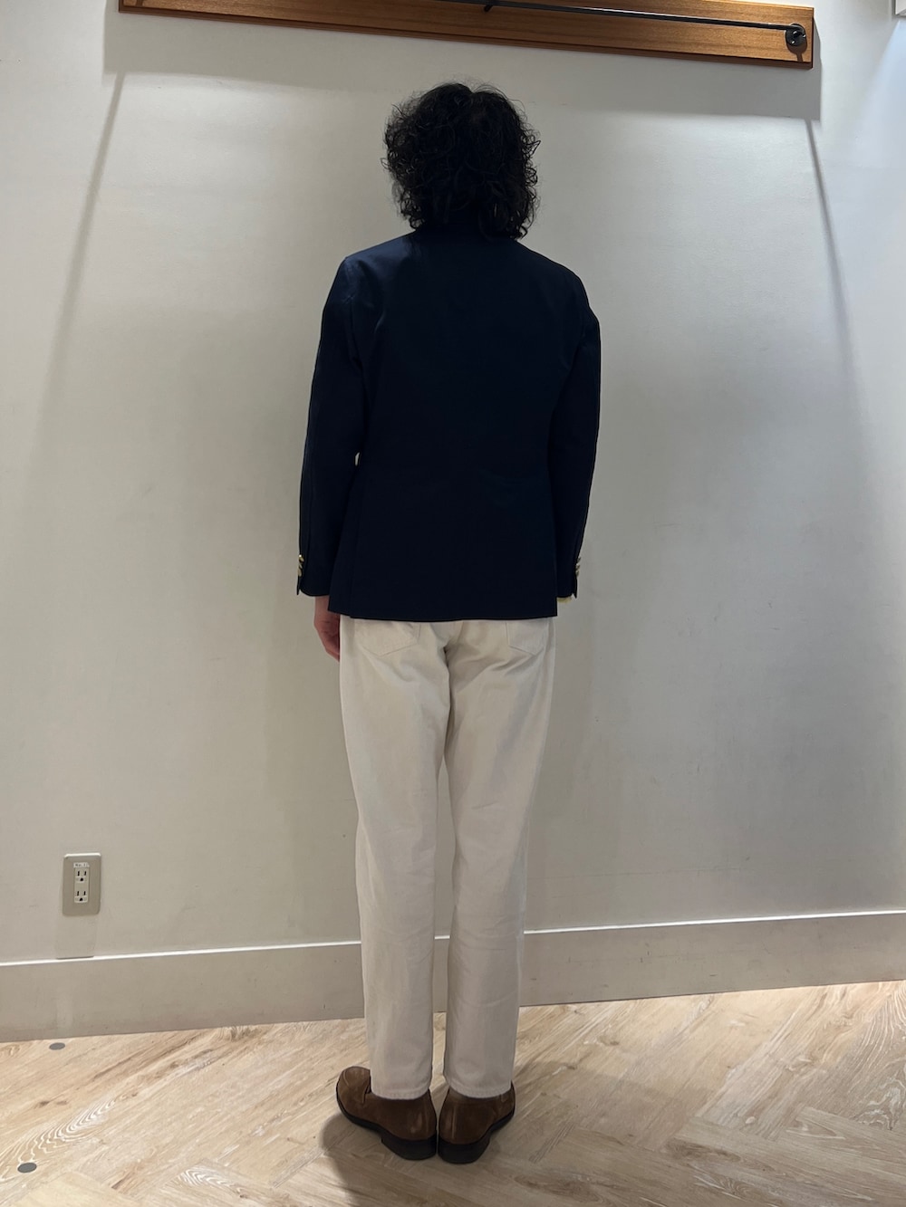 「NOLLEY'S、NOLLEY'S&goodman、ノーリーズ、ノーリーズグッドマン、D.C.WHITE、ディーシーホワイト、d.c.ホワイト、トラッド、トラッドスタイル、ブレザースタイル、ブレザー、ダブルブレストジャケット、ダブルブレスト、春コーデ、アパレルスタッフ」｜「NOLLEY’Sのコインローファーシューズ フェニックス 本革 日本製（ローファー、イエロー系）」を使った、ooiさん（メンズ・178cm）の春コーディネートの3枚目の写真