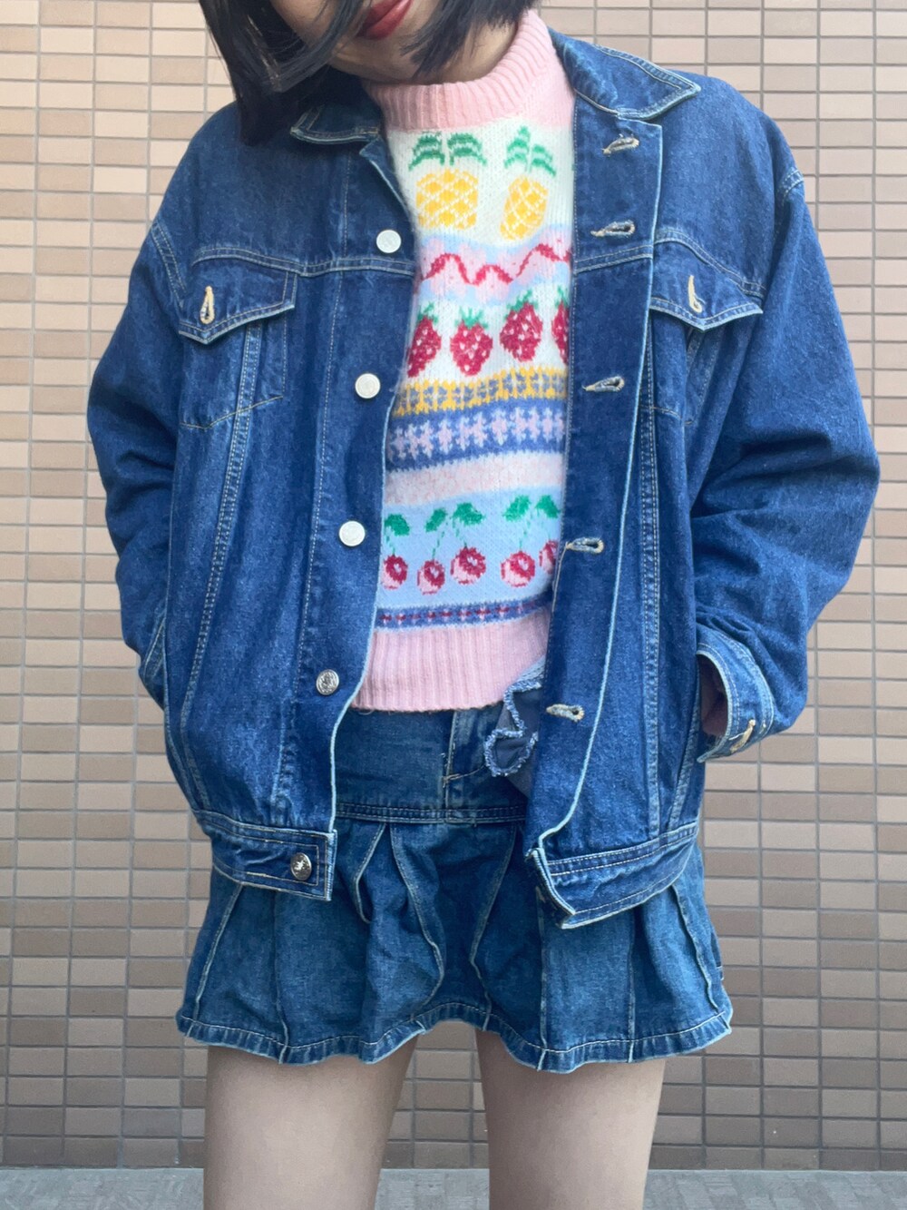 「春のおしゃ見えテクニック、春ファッション、春コーデ、アパレルスタッフ、出勤コーデ、休日コーデ、ZARA、LOWRYS FARM、ootd」｜「ZARAのアイテム（ニット/セーター、その他）」を使った、暖乃さん（レディース・159cm）の春コーディネートの3枚目の写真