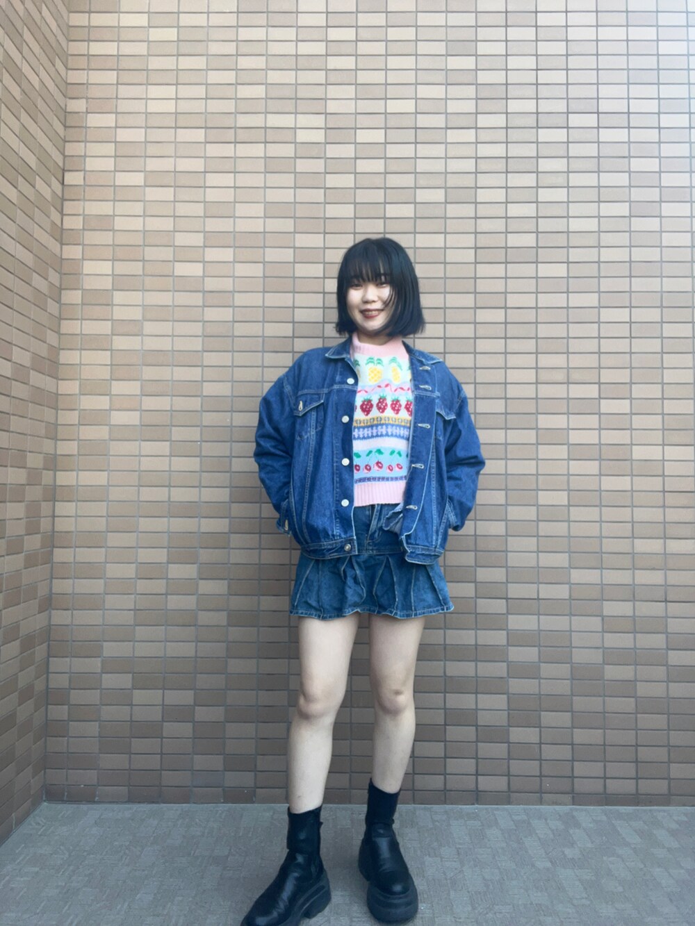 「春のおしゃ見えテクニック、春ファッション、春コーデ、アパレルスタッフ、出勤コーデ、休日コーデ、ZARA、LOWRYS FARM、ootd」｜「ZARAのアイテム（ニット/セーター、その他）」を使った、暖乃さん（レディース・159cm）の春コーディネートの2枚目の写真