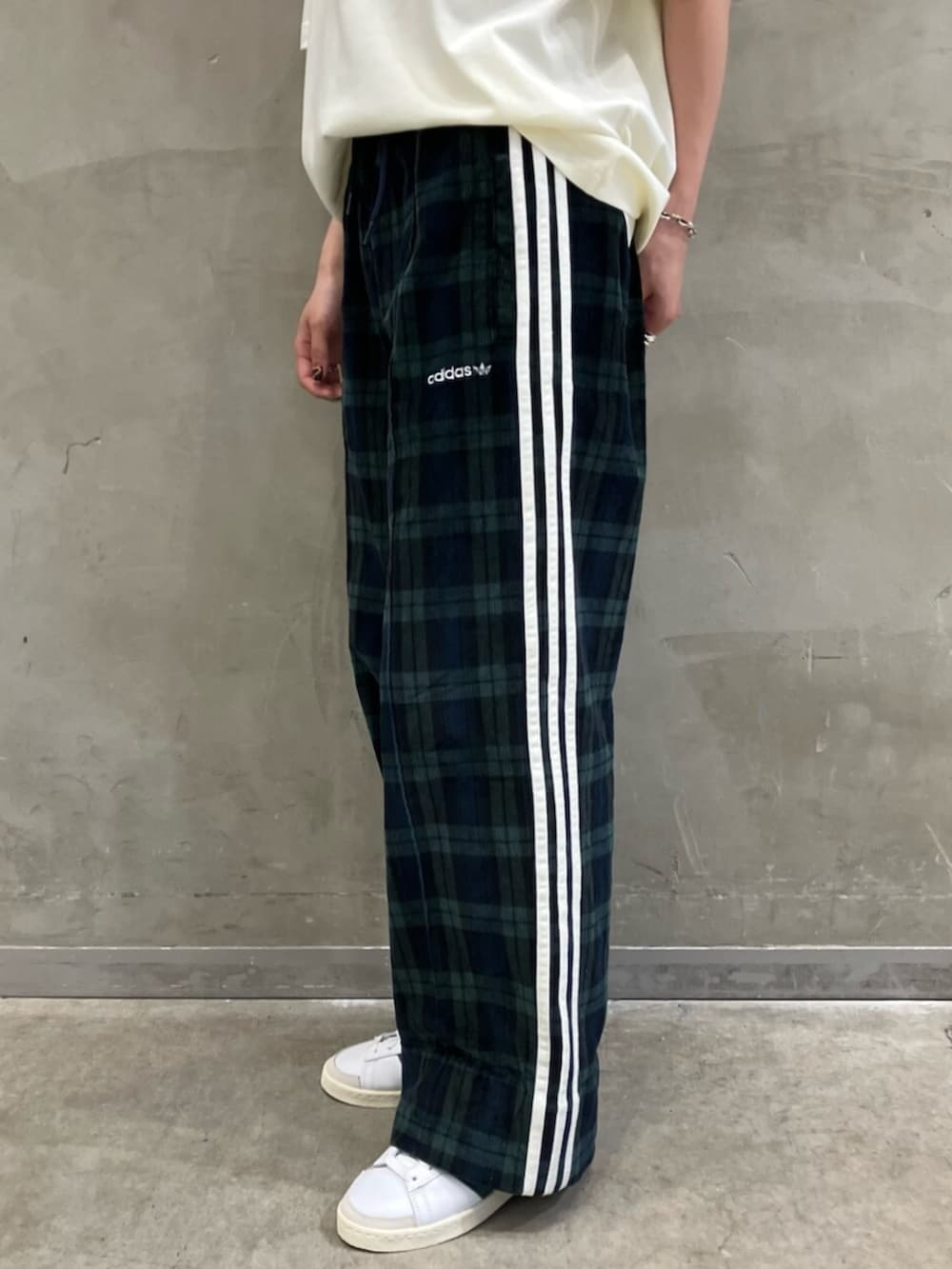 コーデュロイ タータン ワイドレッグパンツ、adidas Sport Design