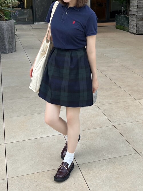 POLO RALPH LAURENのポロシャツを使った「チェックスカート」の