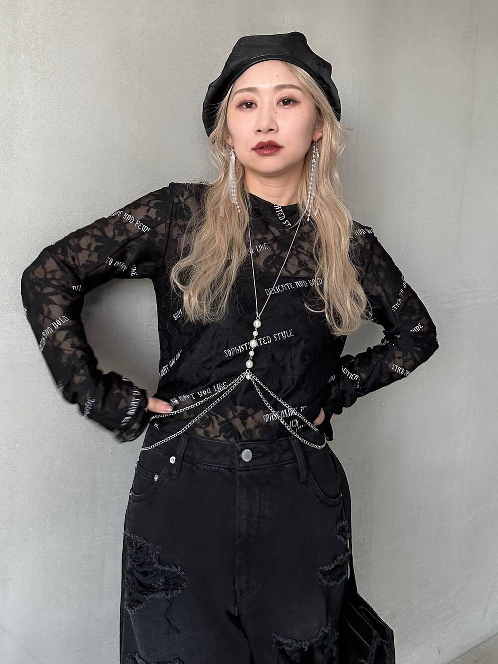 hare_usamiさんの「ジャガードデザインベレー帽(HARE)（HARE）」を使ったコーディネートの4枚目の写真