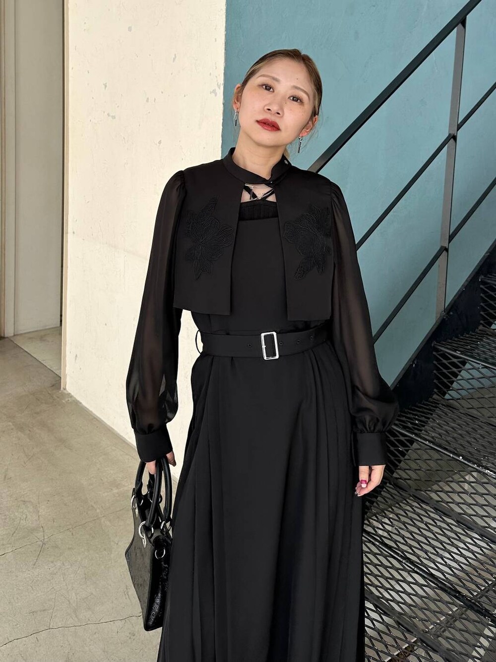 「HARE、秋冬新作、キャミワンピース、ワンピース、きれいめ、着痩せ・細見え、モード、結婚式2次会、休日コーデ、デート/ロマンティック、秋コーデ、女子会、個性派、モテ」｜「HAREのストリングデザインタンクトップ(HARE)（タンクトップ、ブラック系）」を使った、hare_usamiさん（レディース・158cm）の夏コーディネートの3枚目の写真