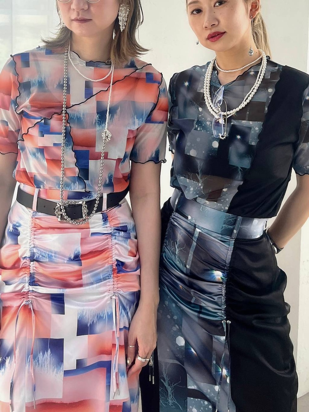 「リンクコーデ、ロングスカート、体型カバー、着痩せ・細見え、モード、結婚式2次会、休日コーデ、デート/ロマンティック、夏コーデ、女子会、個性派、モテ、きれいめ、カラーコーデ_HARE、HARE」｜「HAREのメタルヒールメッシュブーサン(HARE)（サンダル、ブラック系）」を使った、hare_usamiさん（骨格ウェーブ・レディース・158cm）の夏コーディネートの4枚目の写真