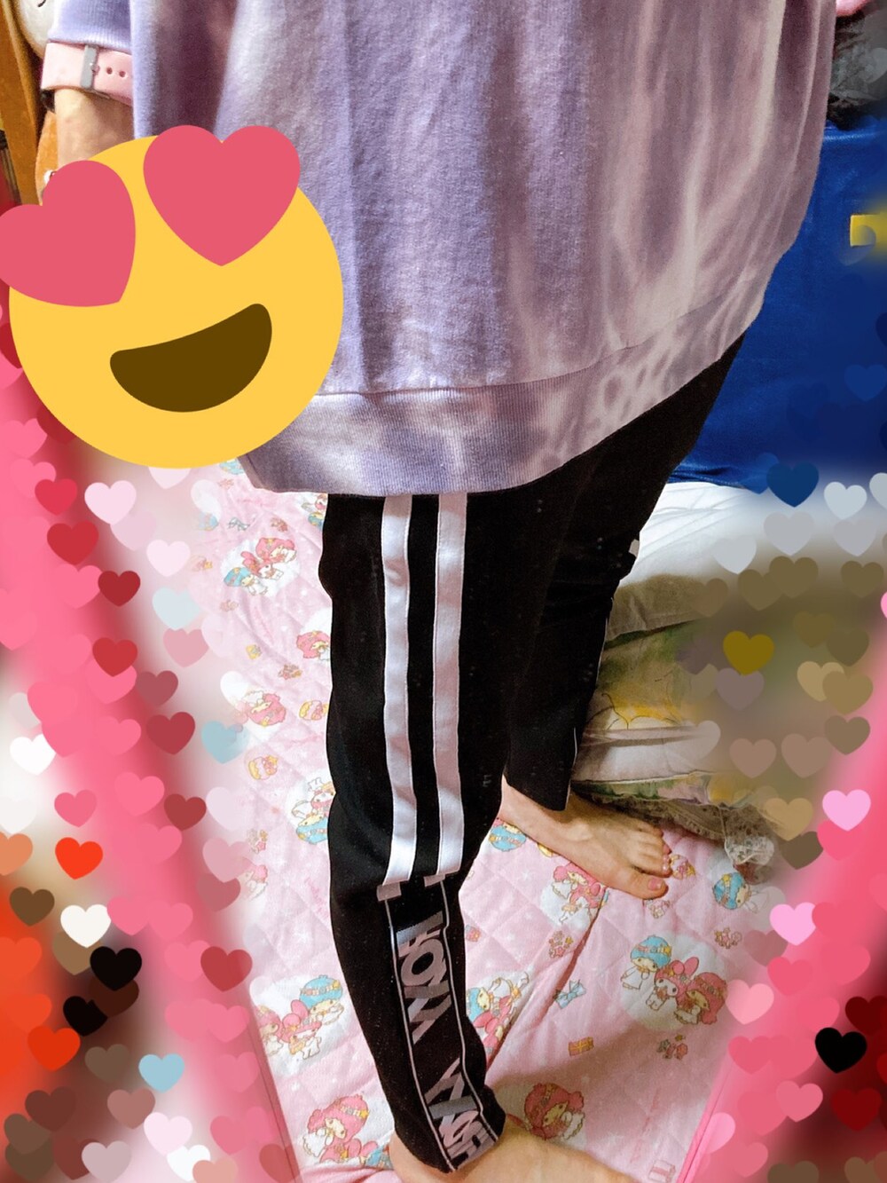 「ROXYのBEAT PANTS/ロキシーサイドラインボトムス（その他パンツ、ブラック系）」を使った、ゆゆさん（レディース・158cm）の春コーディネートの2枚目の写真