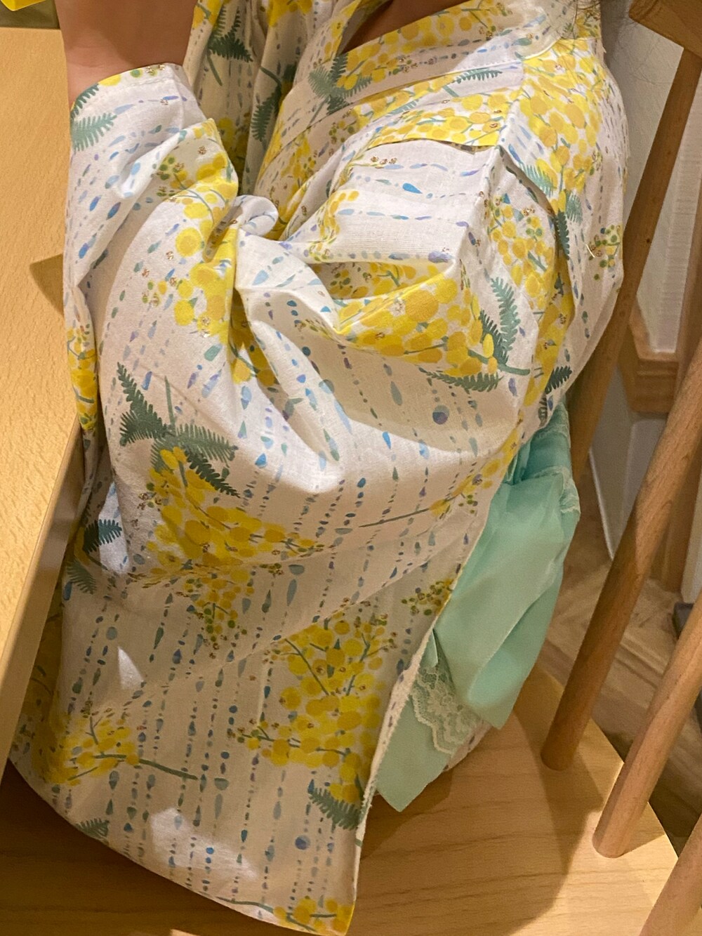 「浴衣子供、浴衣、女の子コーデ、ヘアアレンジ、4歳」｜「ダイソーのアイテム（ソックス/靴下、パープル系）」を使った、(n)さん（レディース・166cm）の夏コーディネートの3枚目の写真