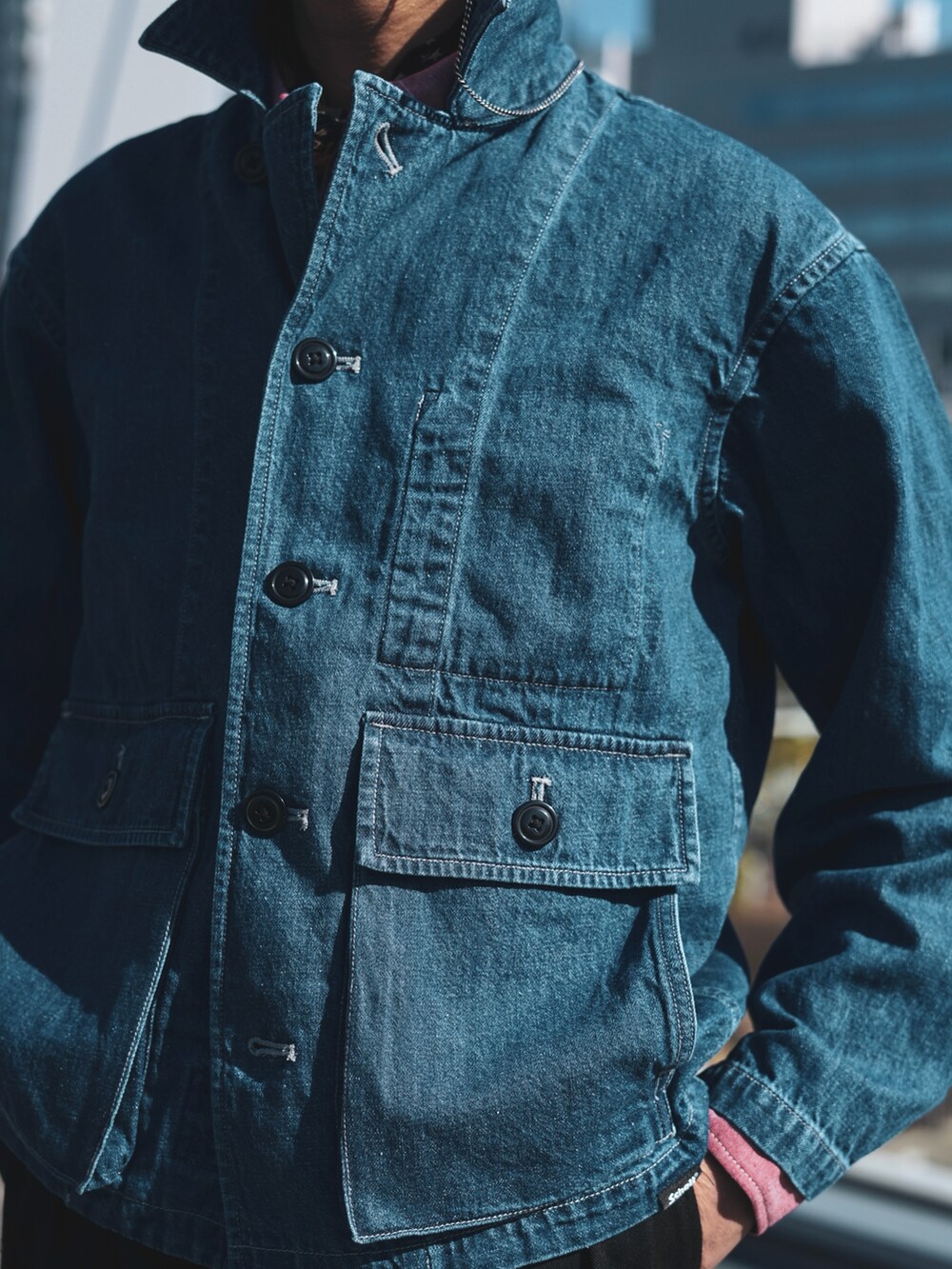 Renさんの「Schott/ショット/NEP DENIM WORK JACKET/ネップデニム ワークジャケット（schott）」を使ったコーディネートの2枚目の写真