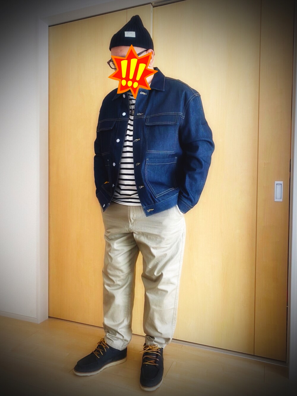 「オトナカジュアル、お洒落さんとつながりたい、秋服、大人カジュアル、休日スタイル、40代ファッション、プチプラ、H&M、ZARA、stussy、シンプル」｜「H&Mのアイテム（デニムジャケット、ブルー系）」を使った、tomopさん（メンズ・170cm）の秋コーディネートの3枚目の写真