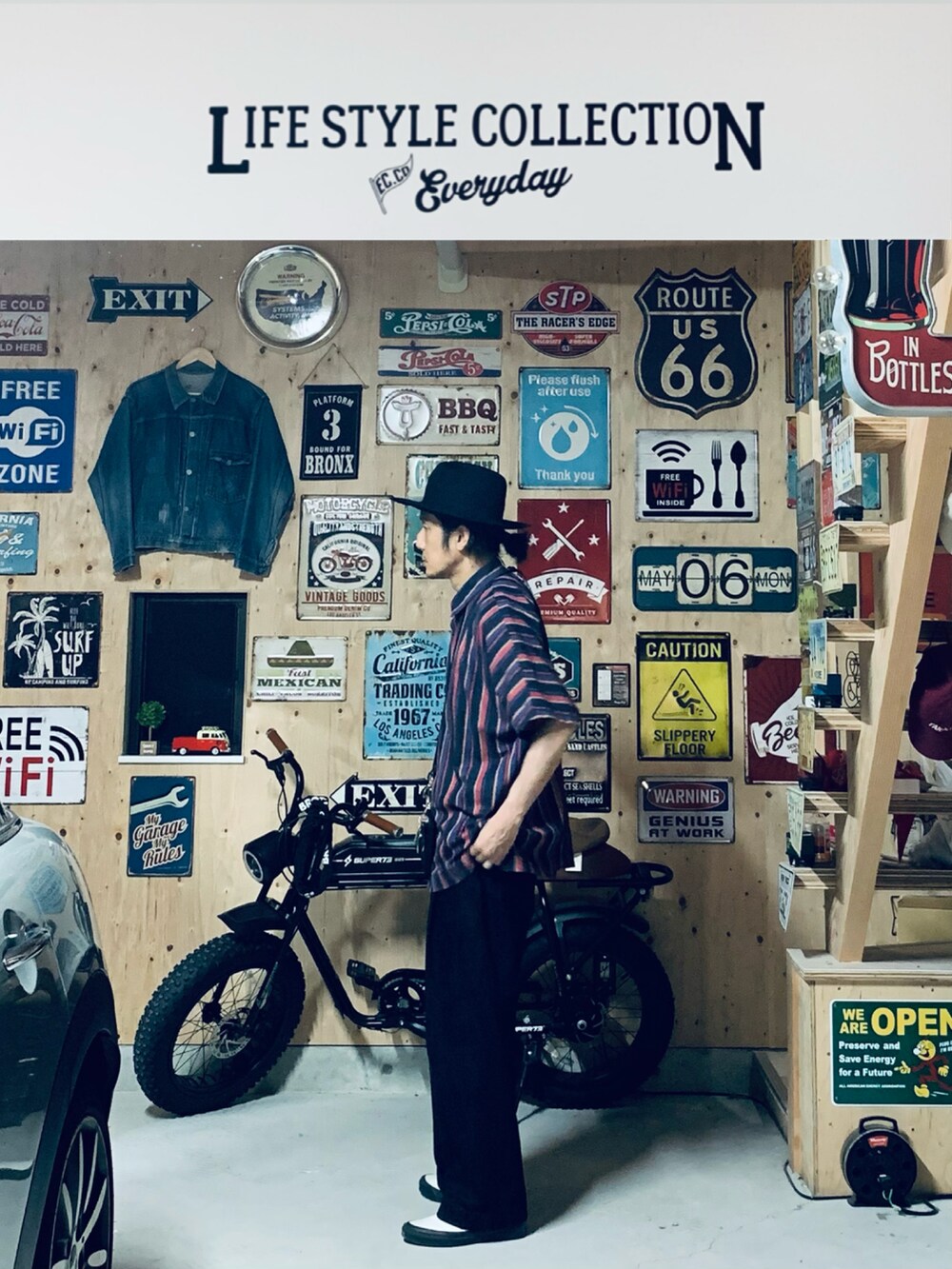 ブルー系のデニムパンツ、その他のシャツ/ブラウス、ホワイト系のスニーカーを着用したメンズの夏コーディネートの3枚目の写真