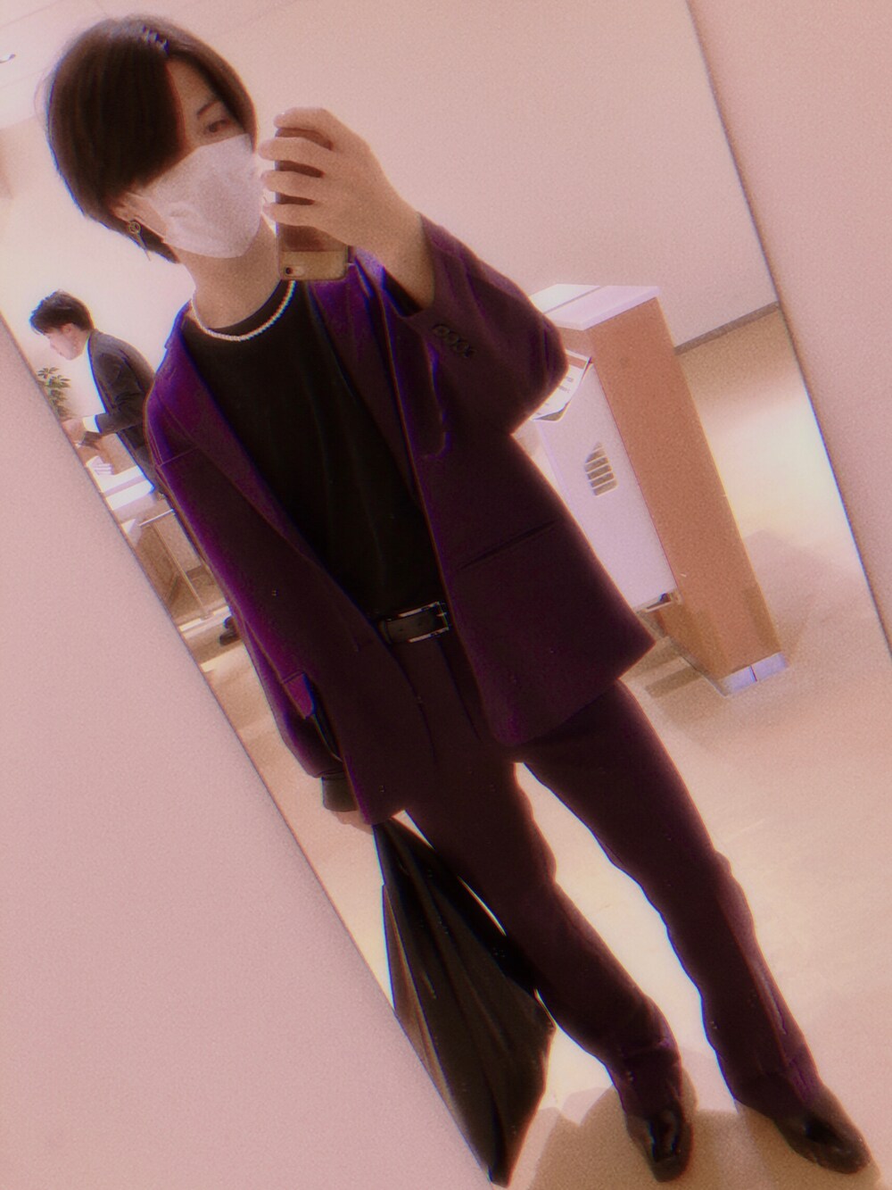 「AIVERの6mmパールネックレス（ネックレス、ホワイト系）」を使った、好きぞ触れにやさん（メンズ・170cm）の冬コーディネートの2枚目の写真