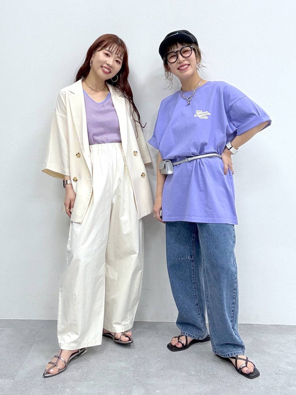 「体型カバー、差し色コーデ、着痩せ・細見え、着痩せ、ラフ、カジュアル、LEPSIM」|「LEPSIMのカーブデニムパンツ2 147620(デニムパンツ、ブルー系)」を使った、miwataraさん(レディース・156cm)の春コーディネートの3枚目の写真