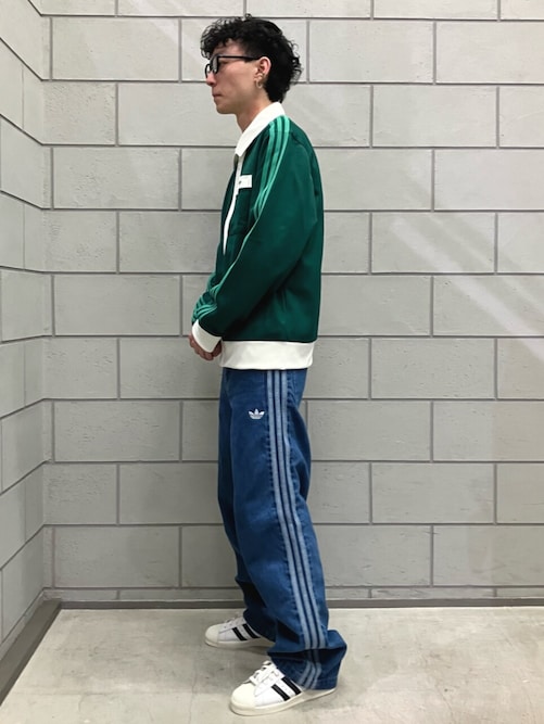⭐︎グッチ⭐︎アディダス　ファイヤーバード　デニムパンツ　トラックパンツ adidas ジーンズ デニム デニムパンツ アディカラー ファイヤー