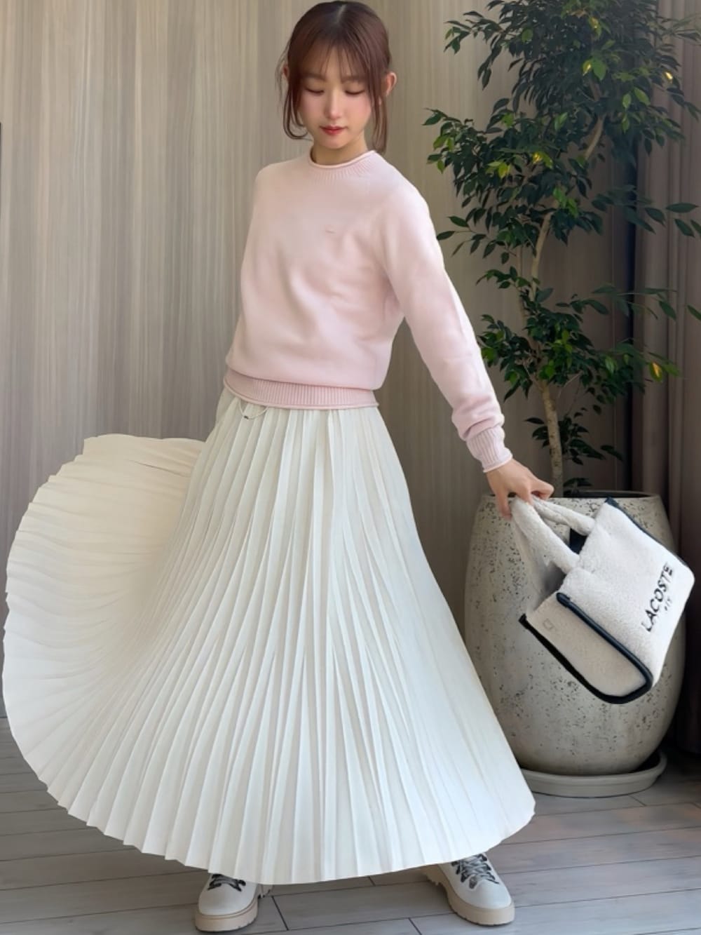 LACOSTEのスカート（ホワイト系）を使った「プリーツスカート」の人気