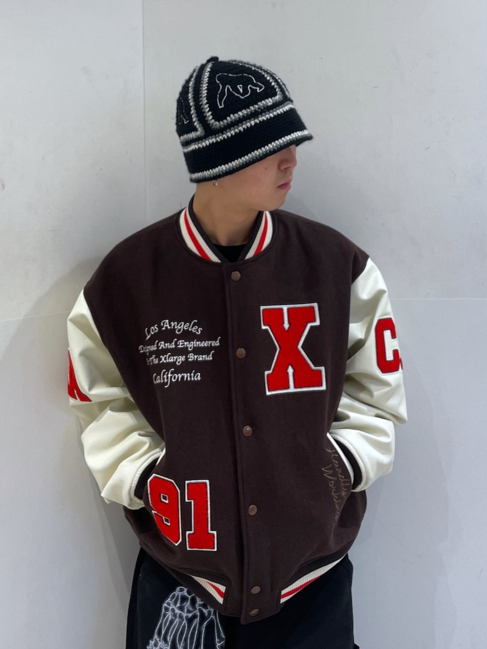 「XLARGE、XLARGE®、xlarge、xlargejp、ootd、outfit」｜「XLARGEのCROCHET BELL HAT（ハット、ブラック系）」を使った、Xlarge_Willyさん（メンズ・165cm）の冬コーディネートの5枚目の写真