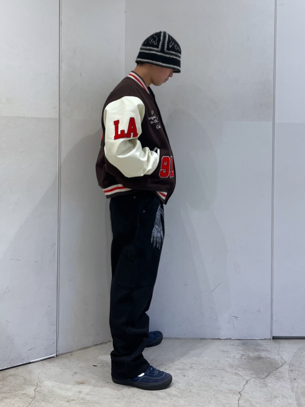 「XLARGE、XLARGE®、xlarge、xlargejp、ootd、outfit」｜「XLARGEのCROCHET BELL HAT（ハット、ブラック系）」を使った、Xlarge_Willyさん（メンズ・165cm）の冬コーディネートの2枚目の写真