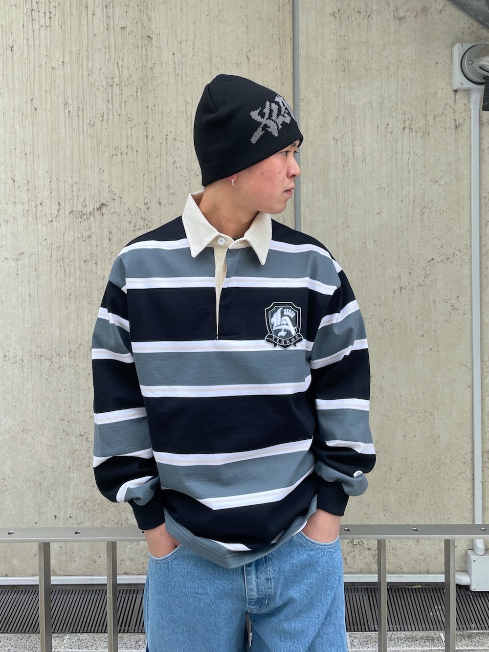 「XLARGE、XLARGE原宿」｜「XLARGEのGRAFFITI LOGO SINGLE BEANIE（ニットキャップ/ビーニー、ブラック系）」を使った、Xlarge_Willyさん（メンズ・165cm）の春コーディネートの5枚目の写真