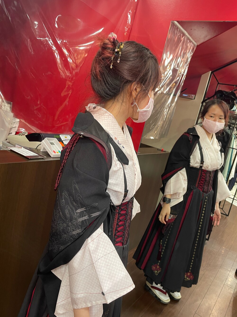 「着物、着物コーデ」｜「不明のアイテム（着物、ピンク系）」を使った、ひまりさん（レディース・161cm）の春コーディネートの3枚目の写真