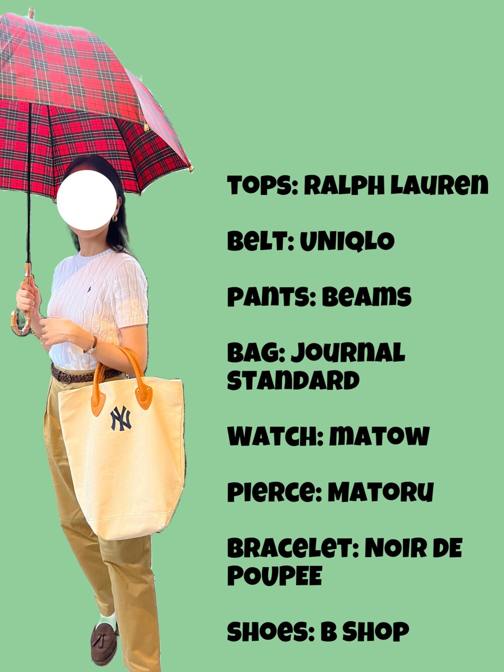 ホワイト系のトートバッグ、ベージュ系のチノパンツ、ブラウン系のローファーを着用したレディースの夏コーディネートの2枚目の写真