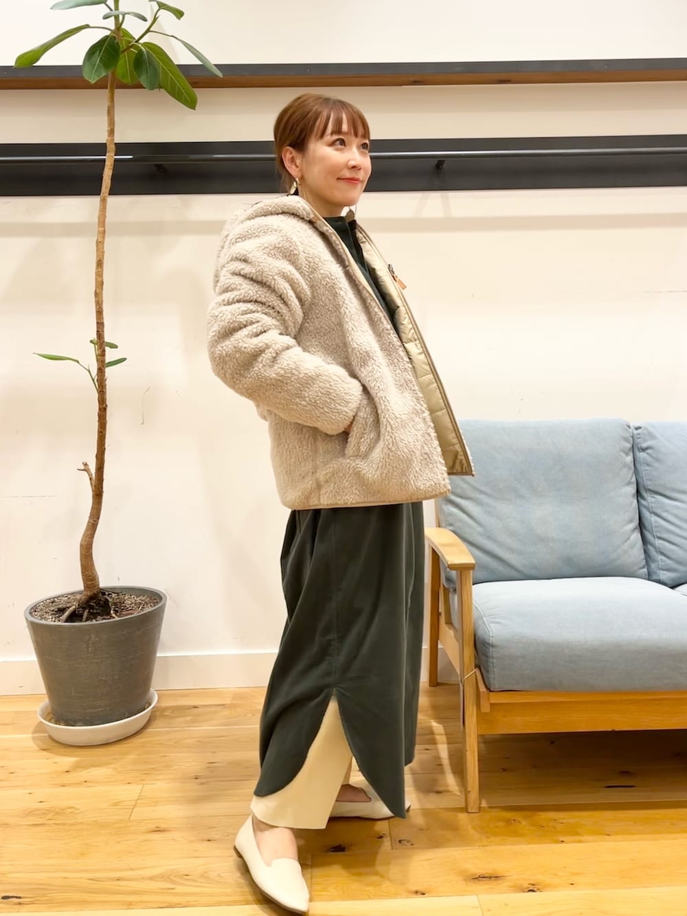 「patagoniaのアイテム（ジャケット/アウター、ベージュ系）」を使った、+++ゆき+++さん（レディース・151cm）の冬コーディネートの4枚目の写真