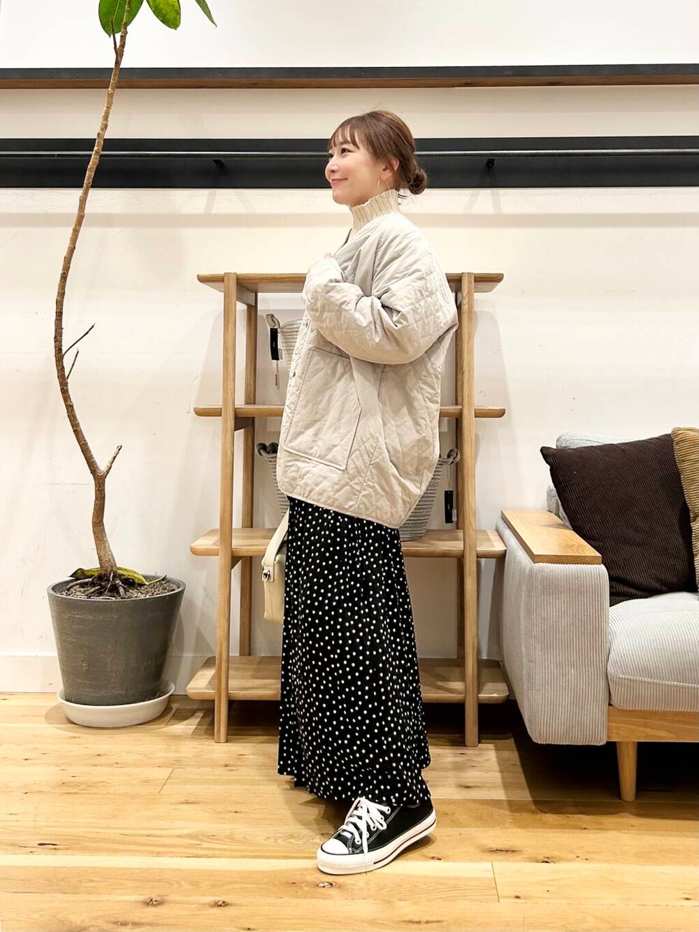 「doors、低身長コーデ、40代、骨格ストレート、イエベ春、ストレート×イエベ春、私の推しセールアイテム24aw、着映えカラーニットコーデ」|「URBAN RESEARCH DOORSのタートルネックニット(ニット/セーター、ホワイト系)」を使った、+++ゆき+++さん(レディース・151cm)の冬コーディネートの6枚目の写真