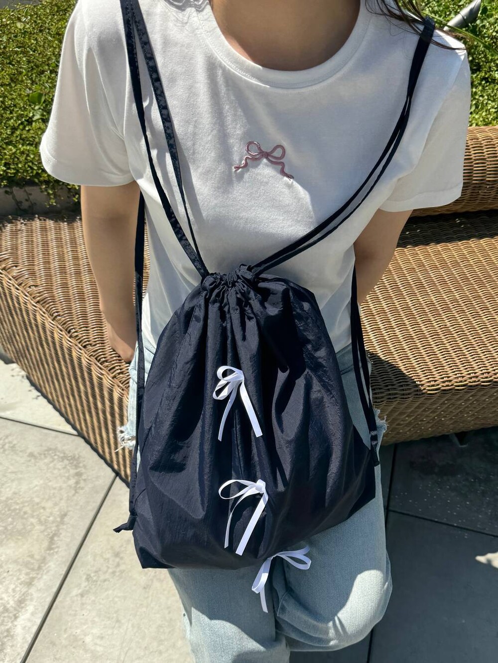 「カジュアル、着痩せ・細見え、フェミニン、FOREVER 21、低身長、女子ウケ」｜「FOREVER 21のアソートコンパクトTシャツ（Tシャツ/カットソー、その他）」を使った、tomoka さん（レディース・153cm）の春コーディネートの2枚目の写真