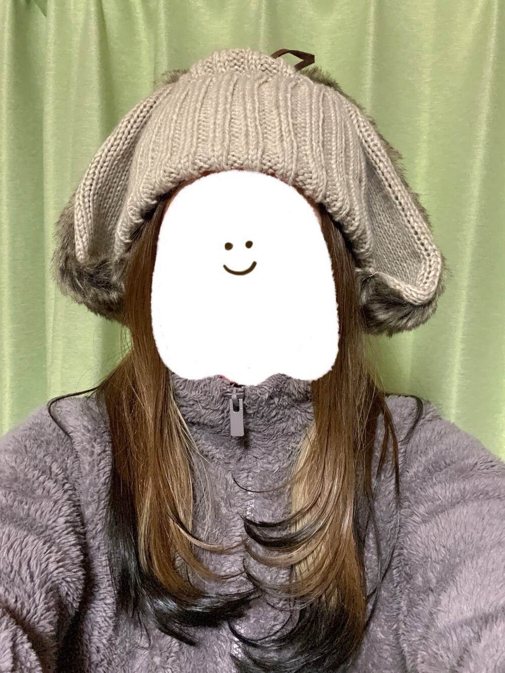 「フライトキャップ、フライトニットワッチ、今日のコーデ、冬服コーデ、冬、低身長、UNIQLO、フリース」｜「LEPSIMのアイテム（ニットキャップ/ビーニー、ベージュ系）」を使った、べーさん（レディース・144cm）の冬コーディネートの2枚目の写真