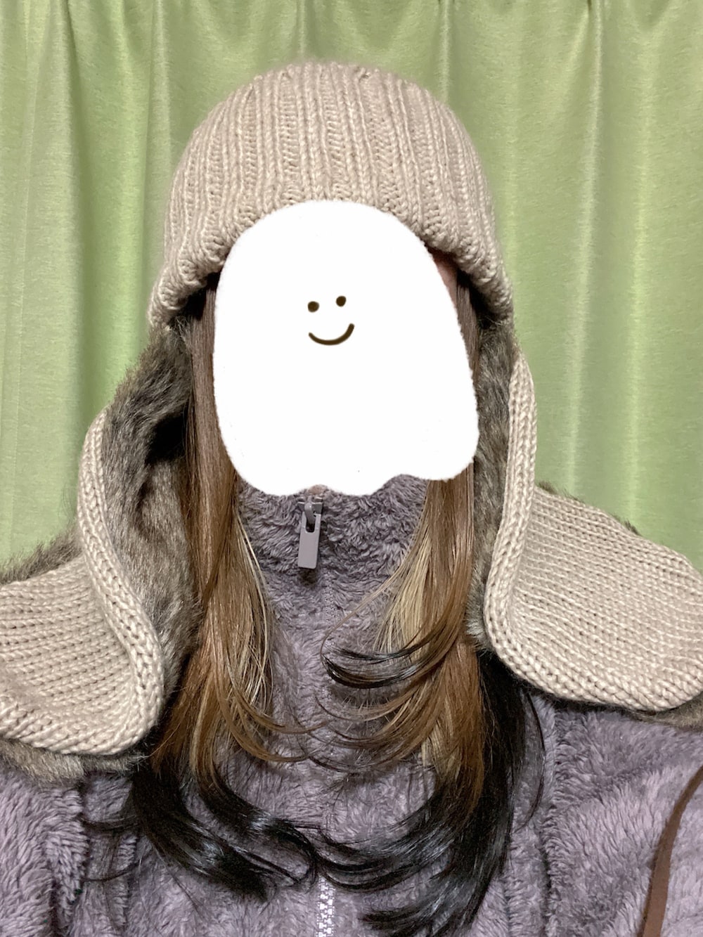 「フライトキャップ、フライトニットワッチ、今日のコーデ、冬服コーデ、冬、低身長、UNIQLO、フリース」｜「LEPSIMのアイテム（ニットキャップ/ビーニー、ベージュ系）」を使った、べーさん（レディース・144cm）の冬コーディネートの3枚目の写真