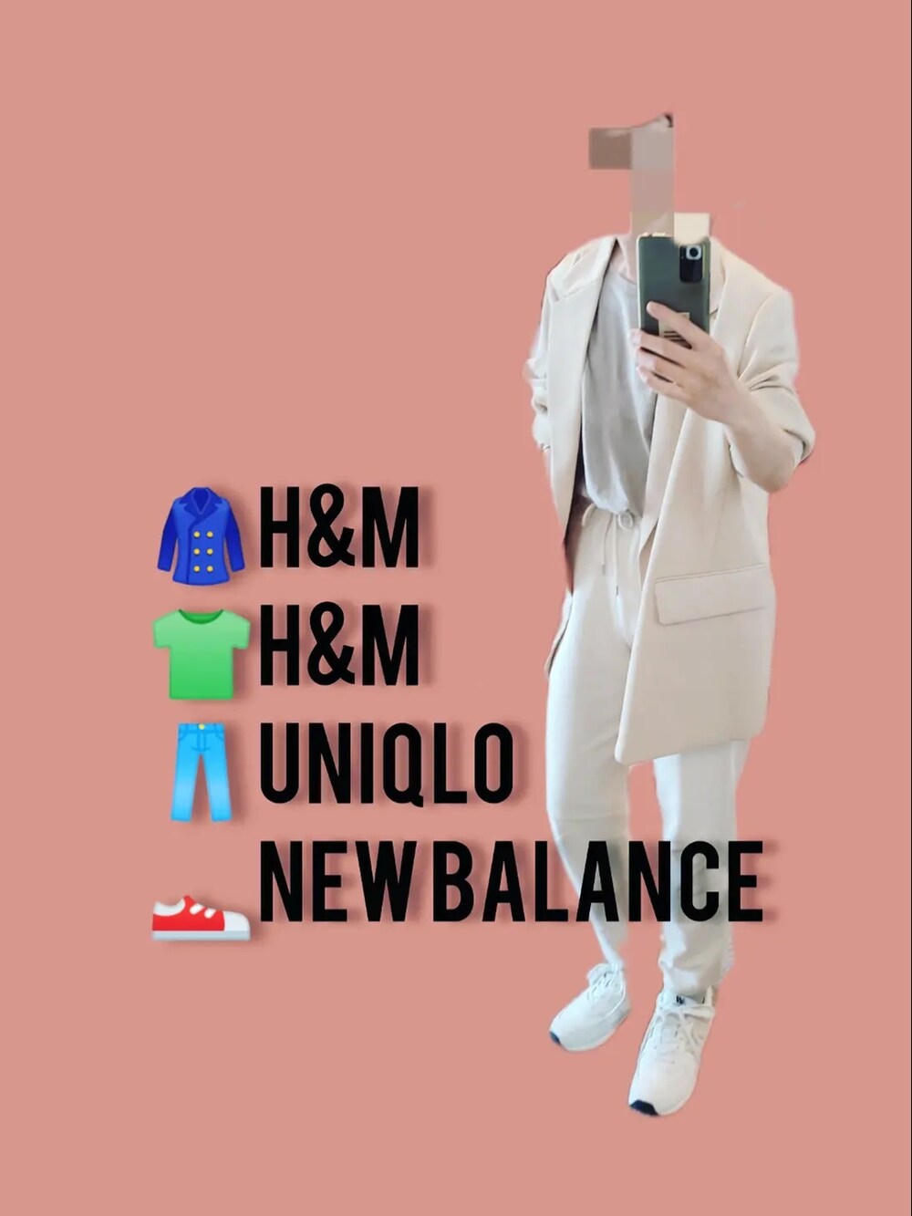 ベージュ系のジャケット/アウター、グレー系のTシャツ/カットソー、ホワイト系のスウェットパンツを着用したレディースの春コーディネートの2枚目の写真