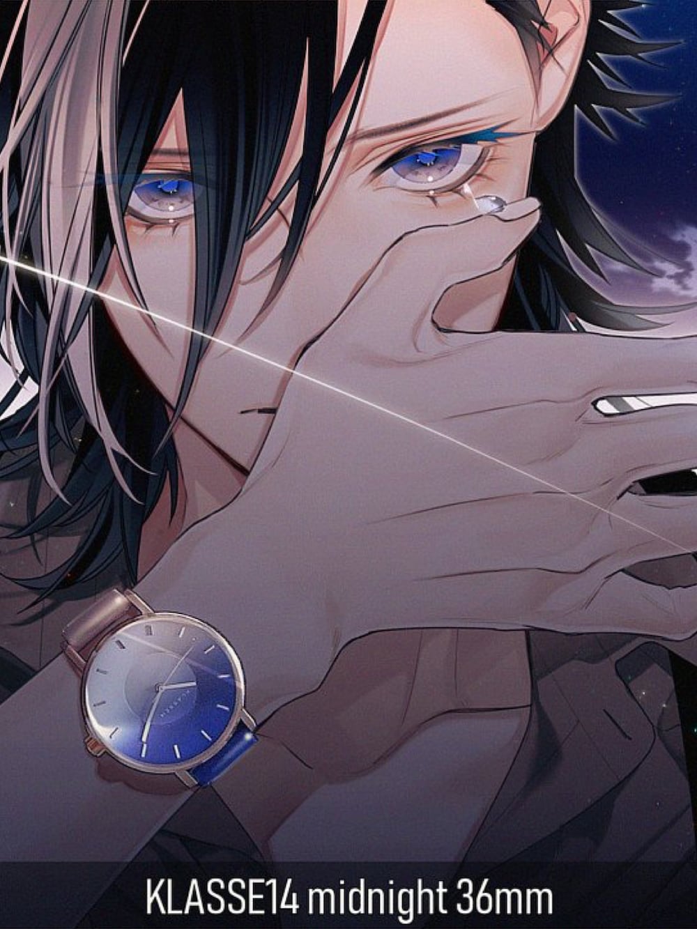 ブルー系のアナログ腕時計を着用したメンズの春コーディネートの5枚目の写真