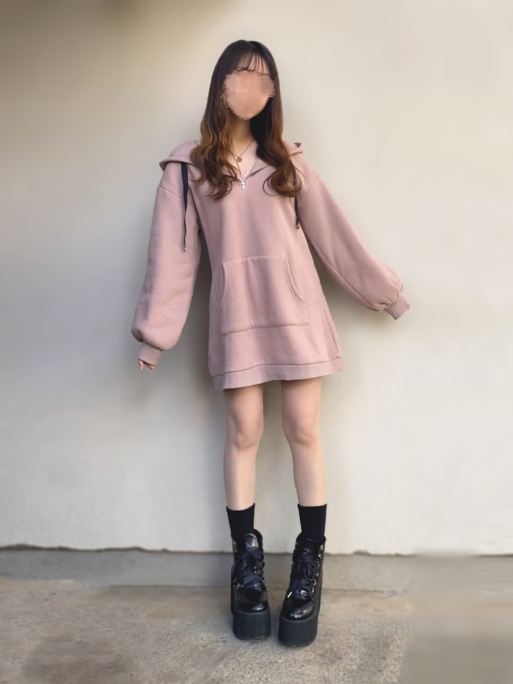「いいね、save、フォローお願いします🤑、ガーリー、大人ガーリー、秋コーデ、秋のコーデ、ジャケット、千鳥柄、オーバーサイズ、ゆるコーデ、パーカー、パーカーワンピース、低身長、骨格ストレート」｜「HeatherのアソートＢＩＧテーラードジャケット 895403（テーラードジャケット、ブラウン系）」を使った、🐰ㅤメ ｲ ﾒ ｲㅤ🐰さん（骨格ストレート・レディース・154cm）の秋コーディネートの2枚目の写真