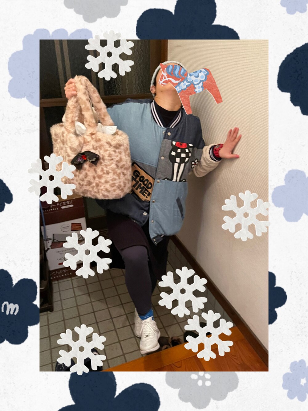 「ラッキーカラーは白、ラッキーカラーは青、事務の人の休日、れんきゅー、事務の人の冬休み、12月っ、29日っ、水曜日のたつきてぃーどうでしょう、ニットワンピース、冬たつきてぃー」｜「le coq sportifのle coq sportif ルコックスポルティフ LA SEVRES レディーススニーカー【軽量】(LA セーヴル)　ホワイト/ブラック（スニーカー、ホワイト系）」を使った、🐸🐸たつきてぃー🧸さん（レディース・162cm）の冬コーディネートの2枚目の写真