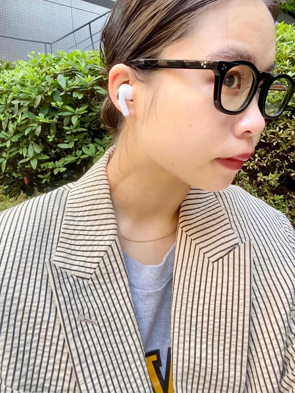 「休日コーデ、今日のコーデ、ジャケット、ジャケットスタイル、古着、古着コーデ」｜「Plan Cのアイテム（シューズ、ホワイト系）」を使った、sihoさん（レディース・155cm）の秋コーディネートの2枚目の写真