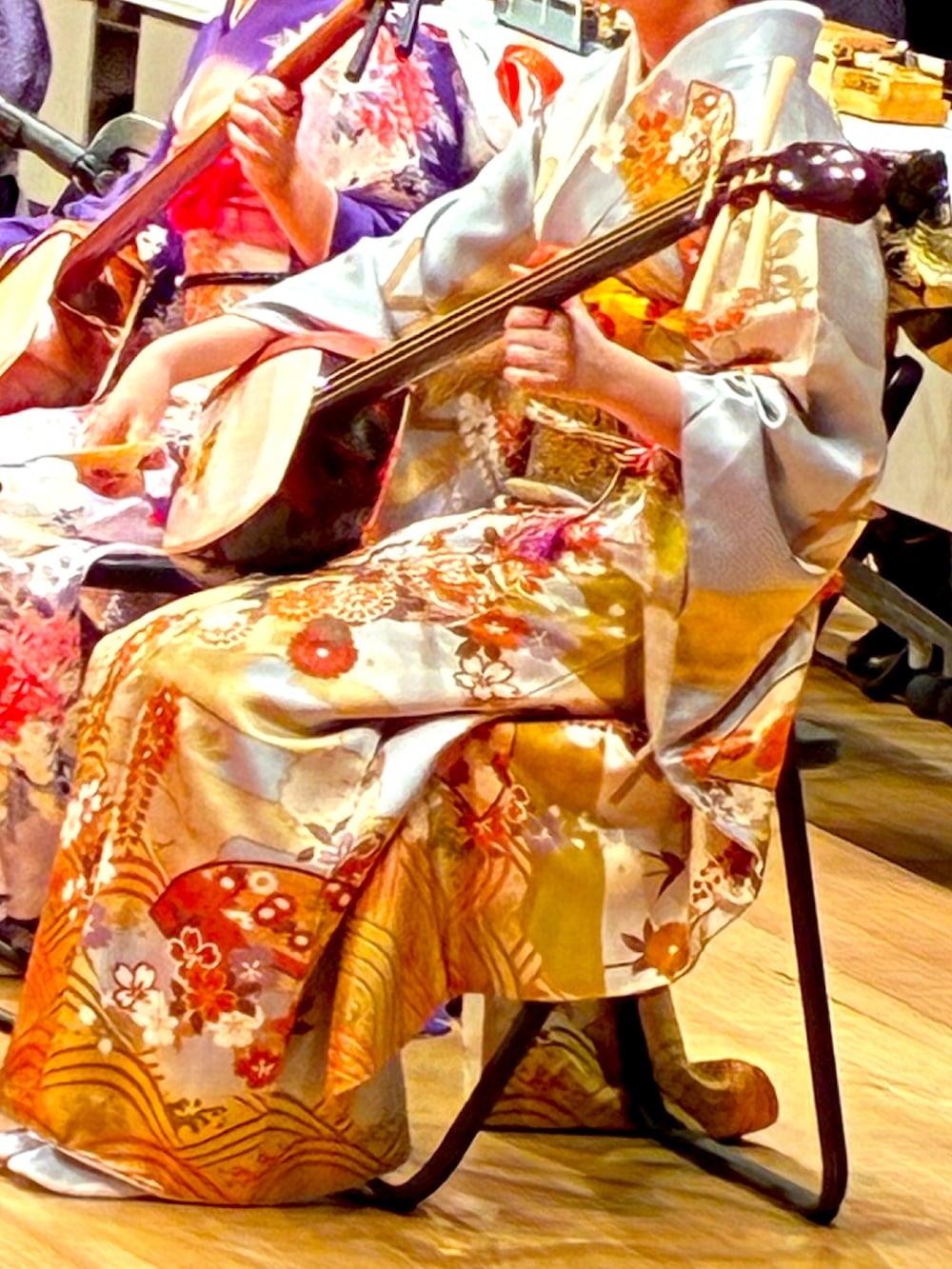 ゴールド系の和装小物、その他の着物、ホワイト系のヘアピンを着用したキッズの冬コーディネートの3枚目の写真