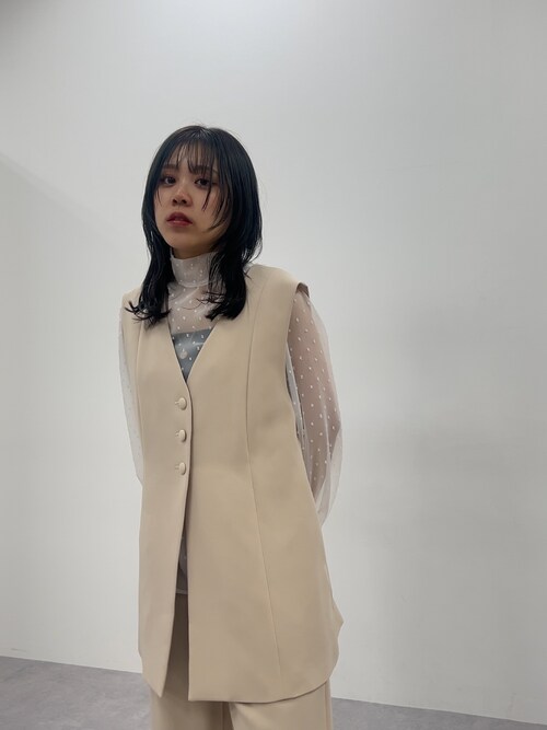 入学式・卒業式・フォーマル】シアードットブラウスナチュラルジレ