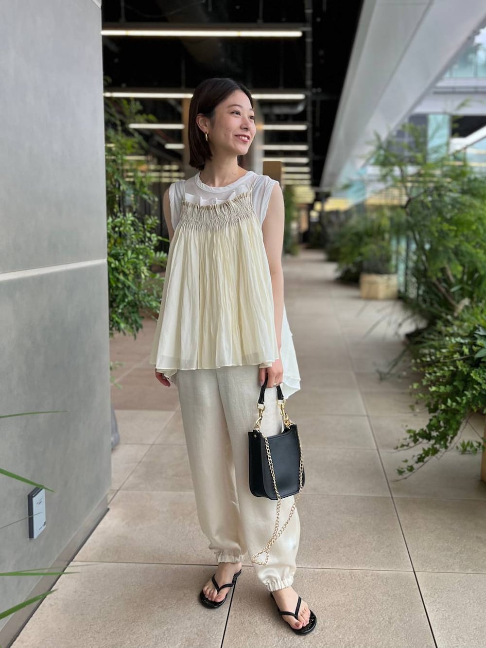 Curensology(カレンソロジー)/コットンシルクギャザーキャミソールを