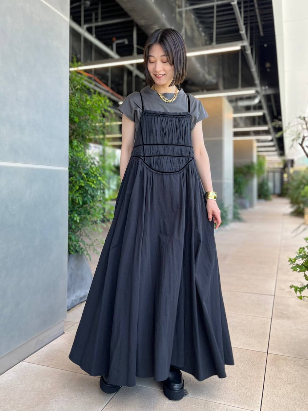 curensology カレンソロジー シアーコンビフレアーワンピース Curensology(カレンソロジー)/シアーコンビフレアーワンピースを使った