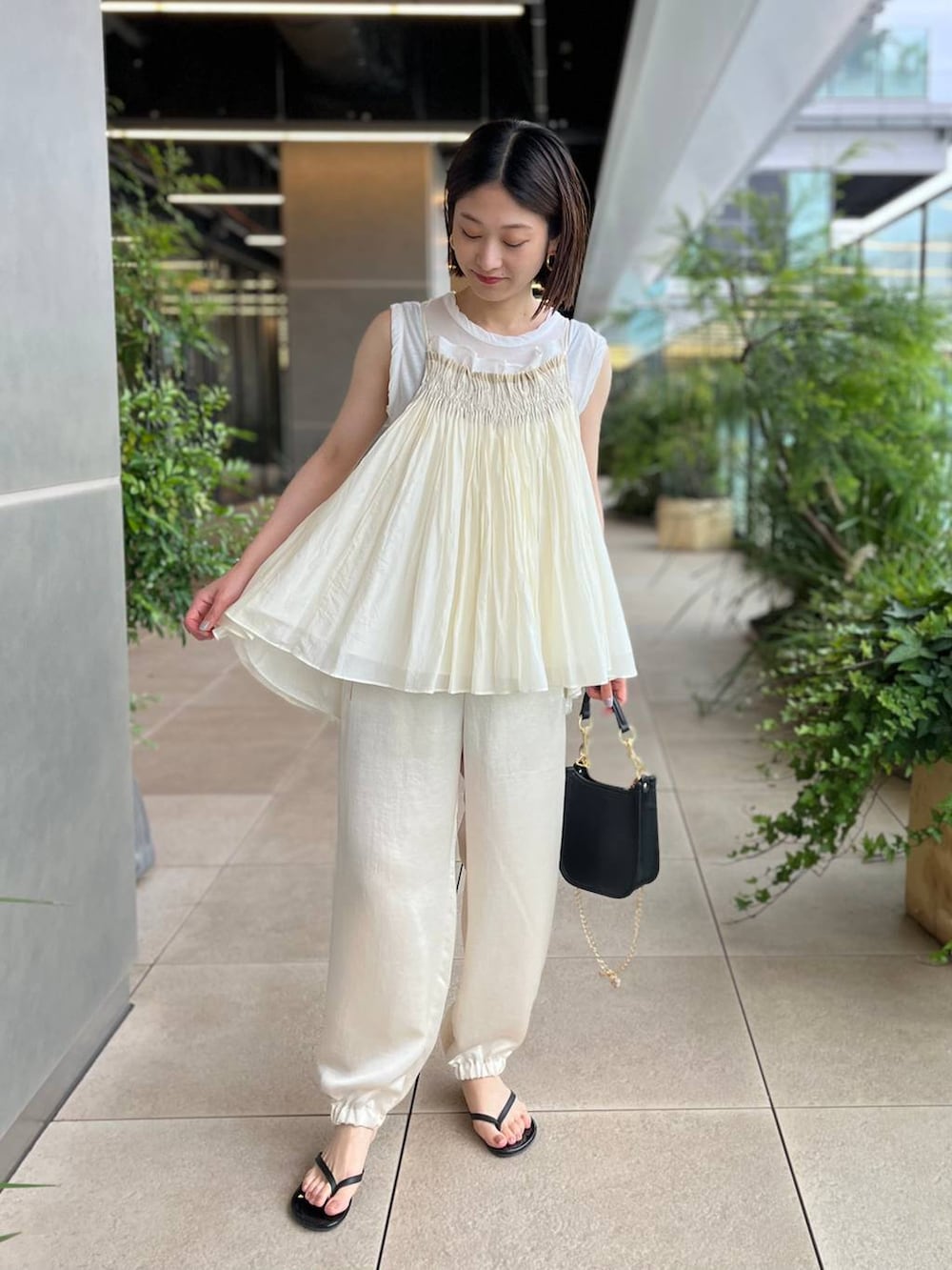 Curensology(カレンソロジー)/コットンシルクギャザーキャミソールを