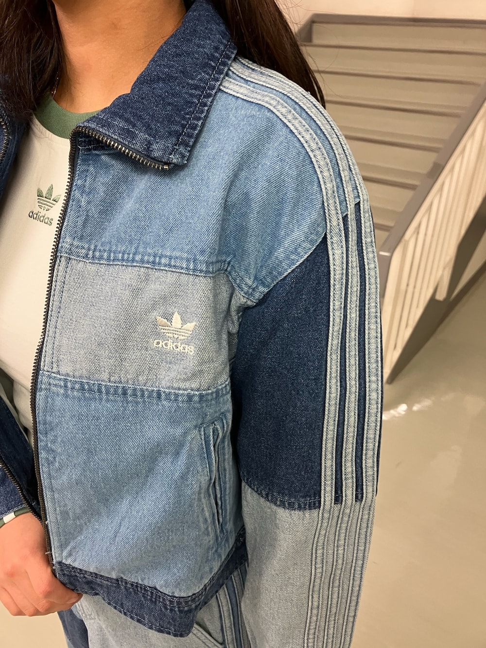 adidasデニムパッチワークトラックジャケット ADIDAS] トラックトップ KSENIASCHNAIDER デニムパッチワーク (adidas