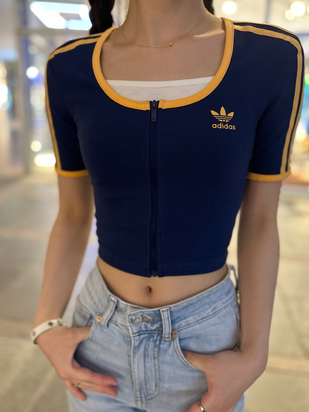 【Adidas】★旬コーデに映える編みショートTシャツ i_am_otome｜adidasのTシャツ/カットソーを使ったコーディネート