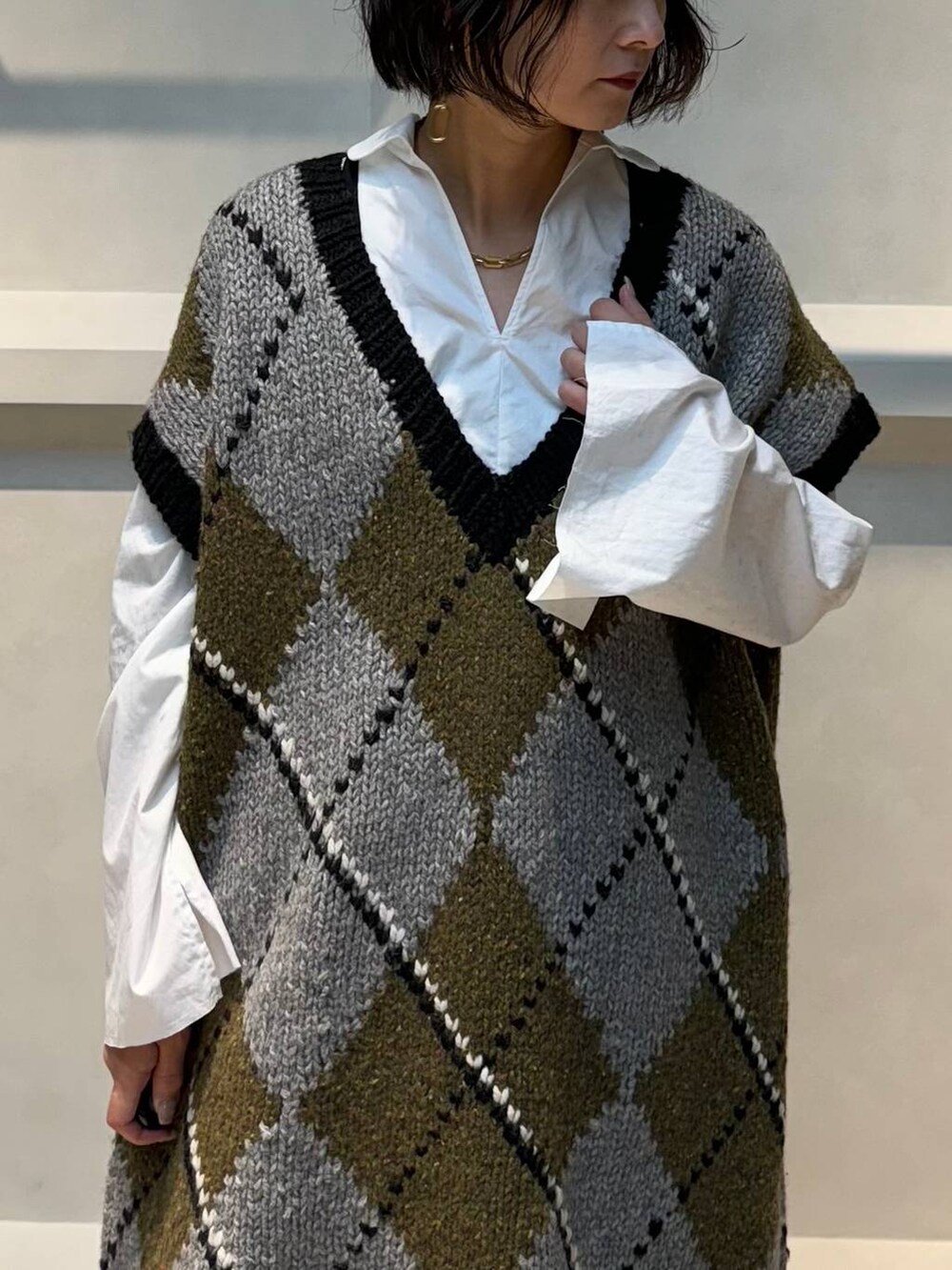 Curensology(カレンソロジー)/アーガイルハンドニットベストを使った