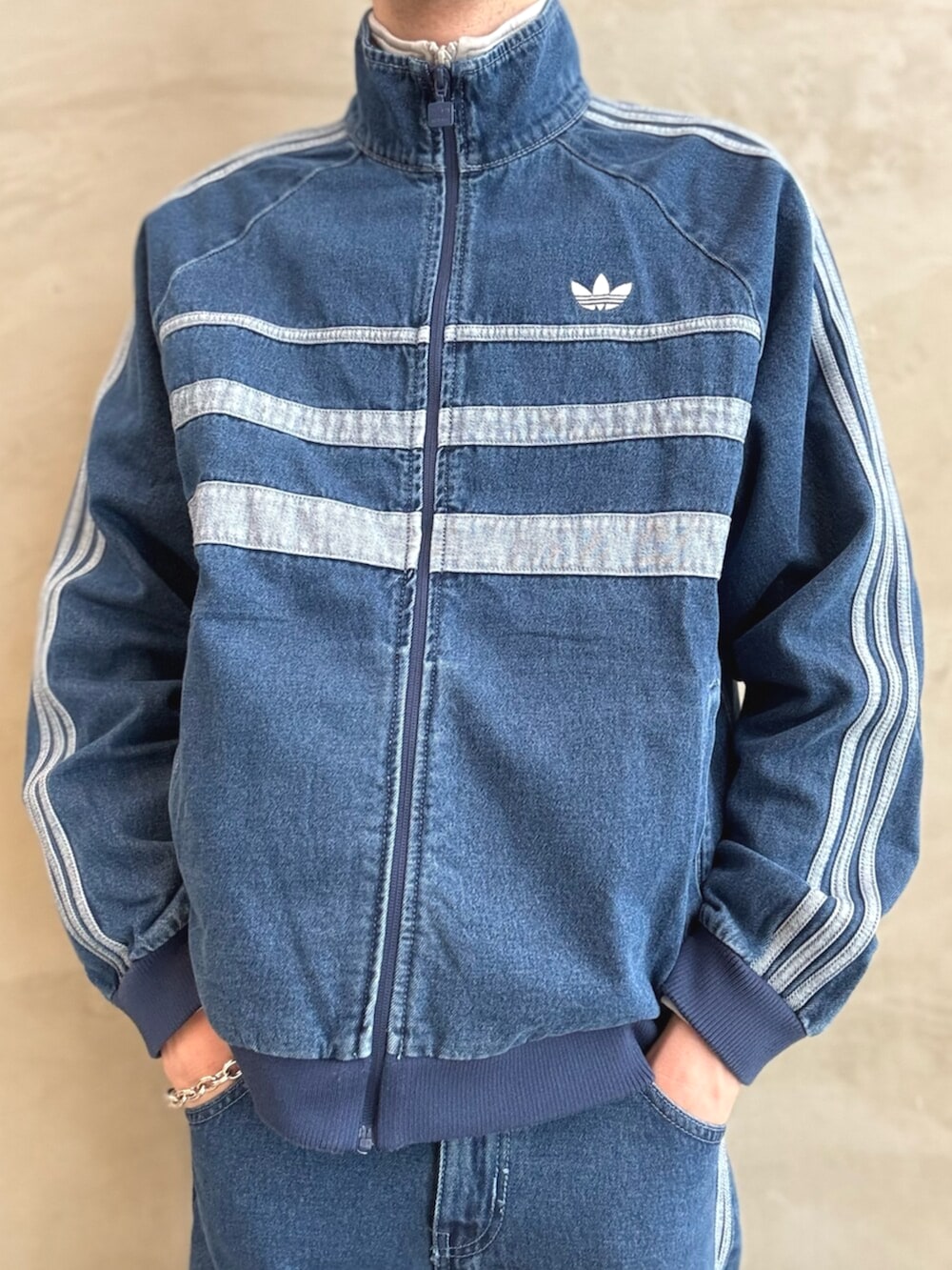 2XLサイズ】アディカラー デニム ファイヤーバード トラックトップ