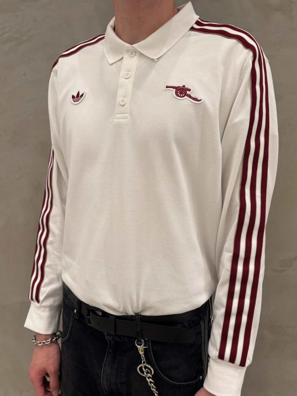 アーセナル テラスアイコン 長袖ポロシャツのアディダスコーデ