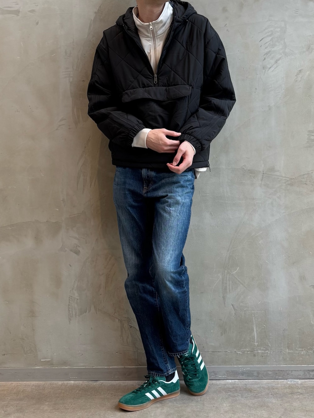 プレミアム エッセンシャルズ キルト 1/2ジップ ジャケット、トラック