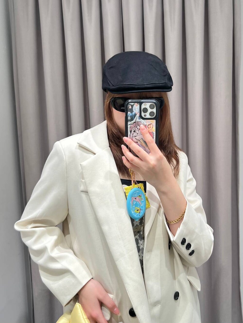 「高身長、オーバーサイズ、体型カバー、差し色コーデ、骨格ストレート、着痩せ、FOREVER 21、スカート、ワンピース、ジャケット、サングラス」|「FOREVER 21の【2025SS】ミドルベルトブーツ(ブーツ、ブラウン系)」を使った、ちぃ。さん(レディース・165cm)の春コーディネートの6枚目の写真