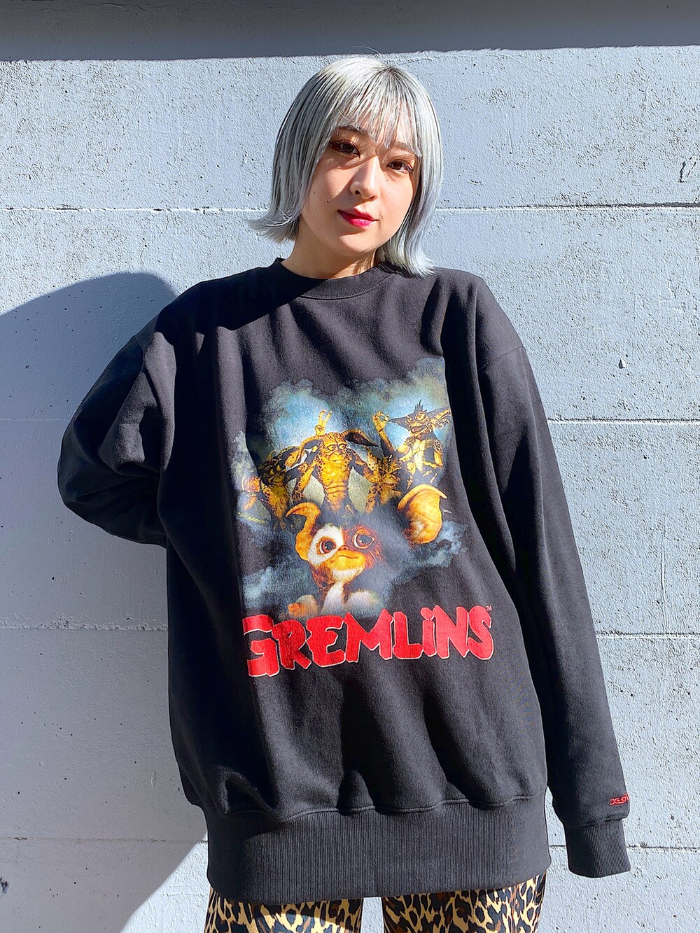 「クリスマスに着たい服、冬コーデ、x-girl、エックスガール、イージーパンツ、アニマル柄、レオハード柄、秋冬コーデ、おしゃれさんと繋がりたい」｜「X-girlのBICOLOR PUFFER JACKET（その他アウター、レッド系）」を使った、MIKUさん（レディース・158cm）の冬コーディネートの2枚目の写真