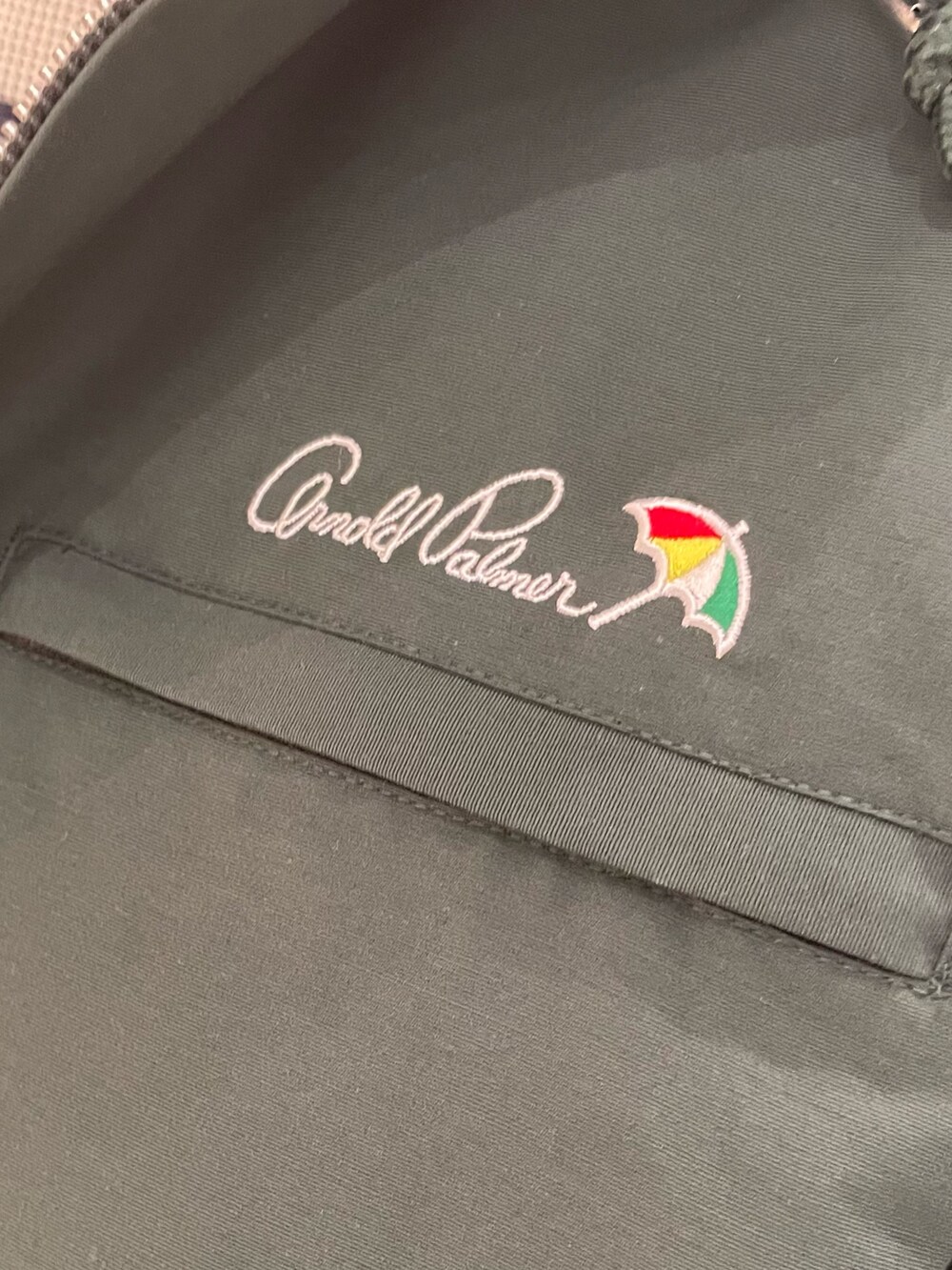 グリーン系のブルゾン、ベージュ系のTシャツ/カットソー、ベージュ系のその他パンツを着用したメンズの秋コーディネートの4枚目の写真